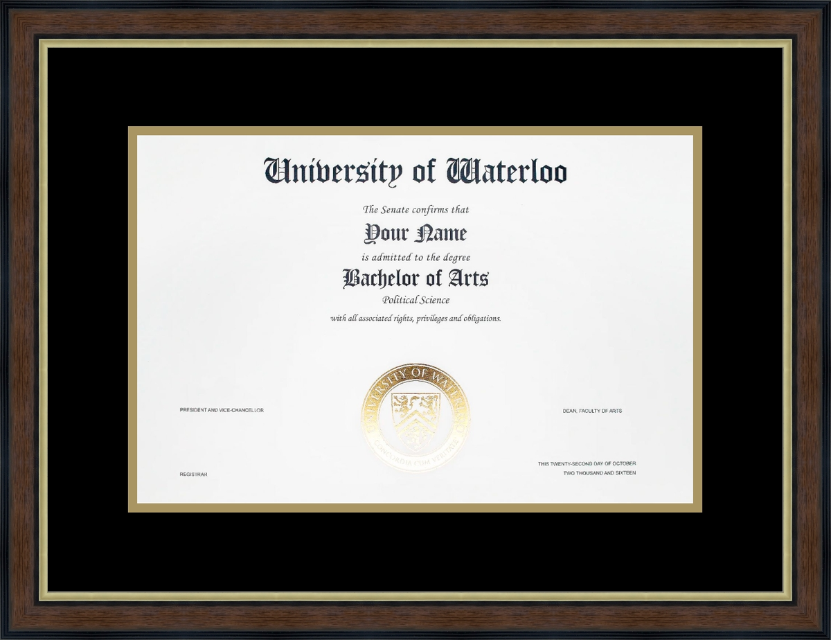 University of Waterloo Diploma Frames