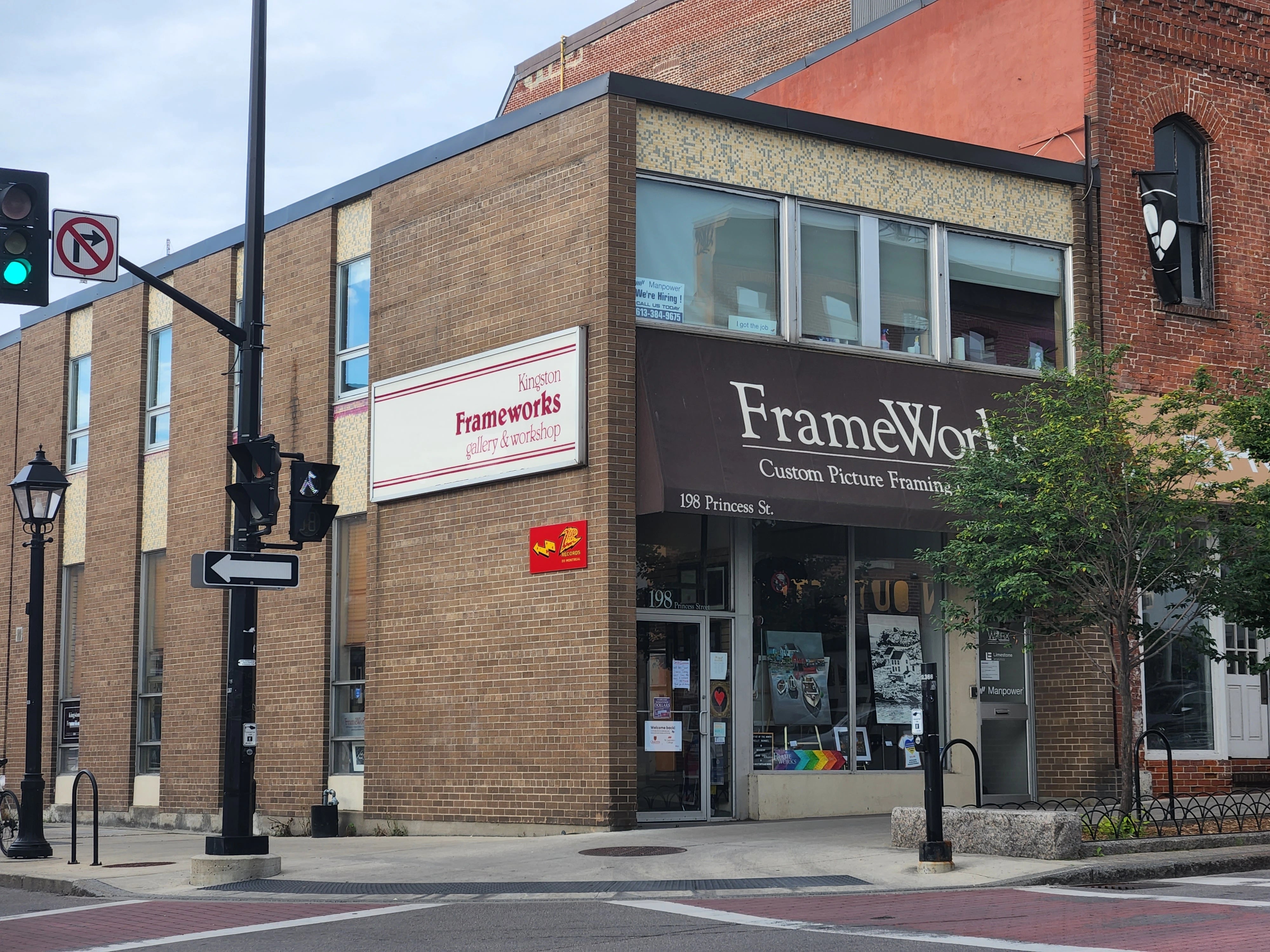 Kingston Frameworks storefront showcasing custom framing services since 1982