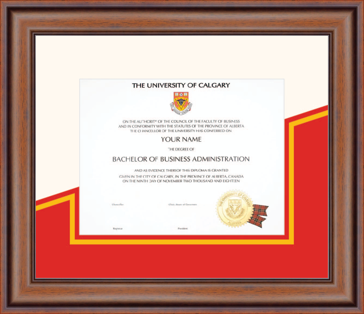 Custom University of Calgary Diploma Frame