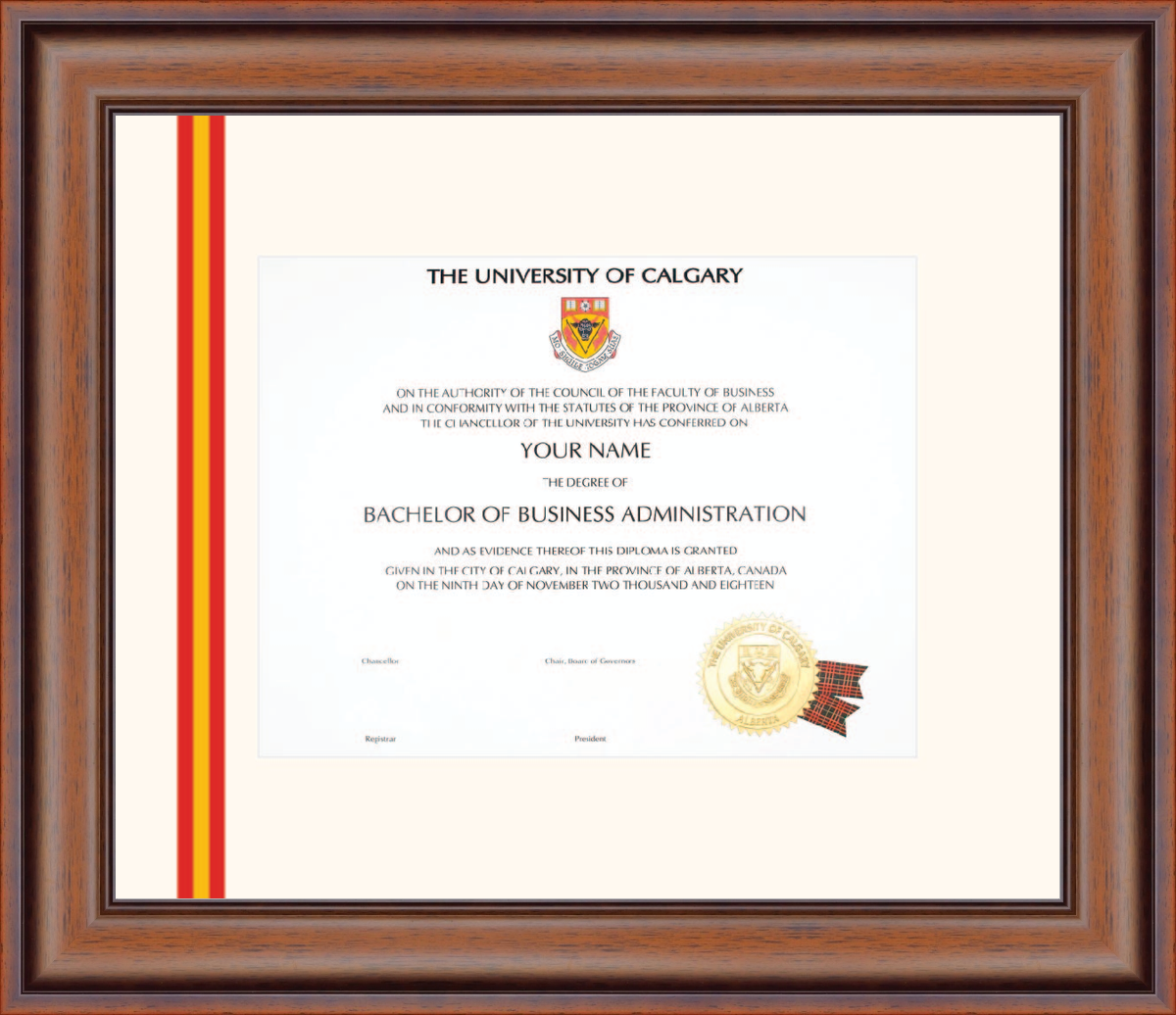 Custom University of Calgary Diploma Frame
