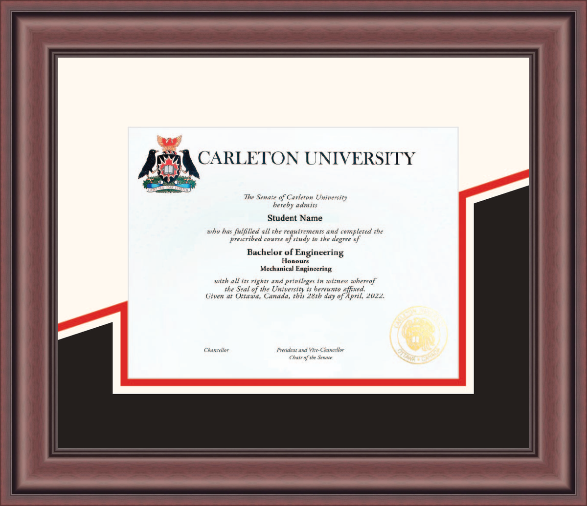 Custom Carleton University Diploma Frame