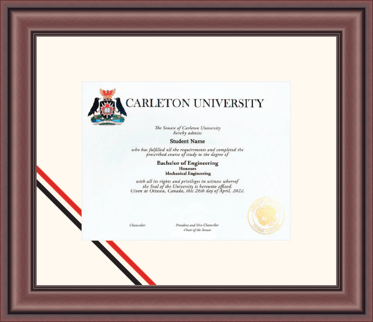 Custom Carleton University Diploma Frame