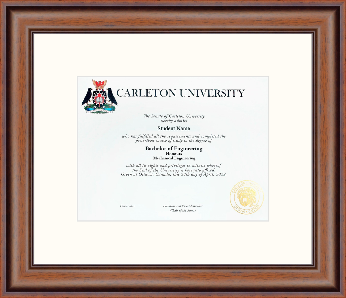 Custom Carleton University Diploma Frame