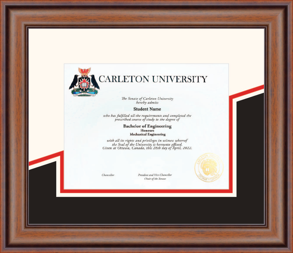 Custom Carleton University Diploma Frame
