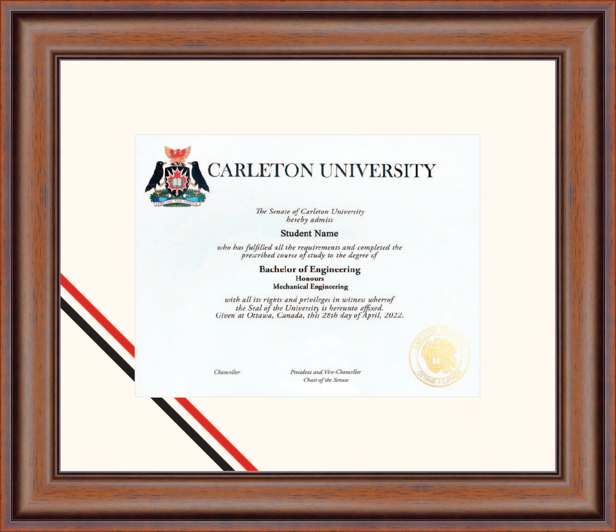 Custom Carleton University Diploma Frame