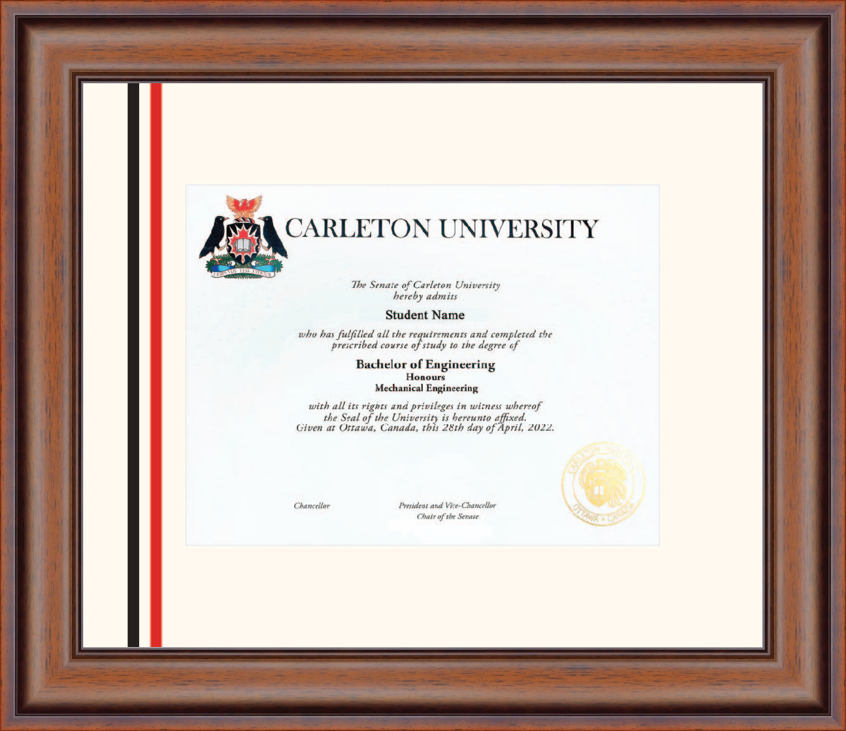 Custom Carleton University Diploma Frame