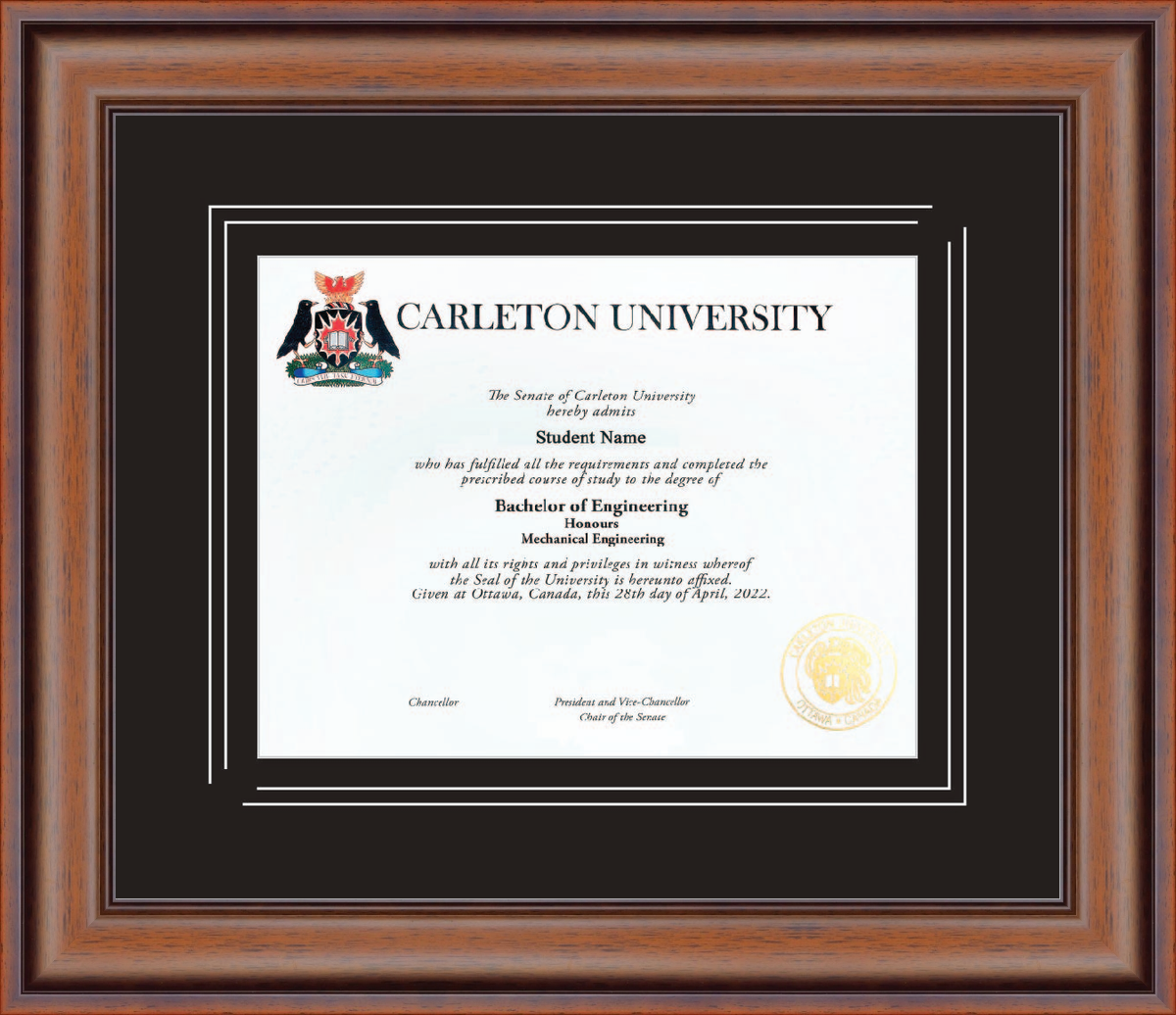 Custom Carleton University Diploma Frame