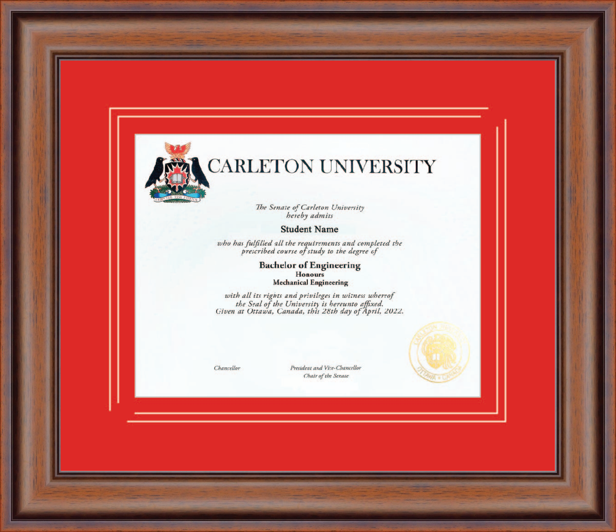 Custom Carleton University Diploma Frame
