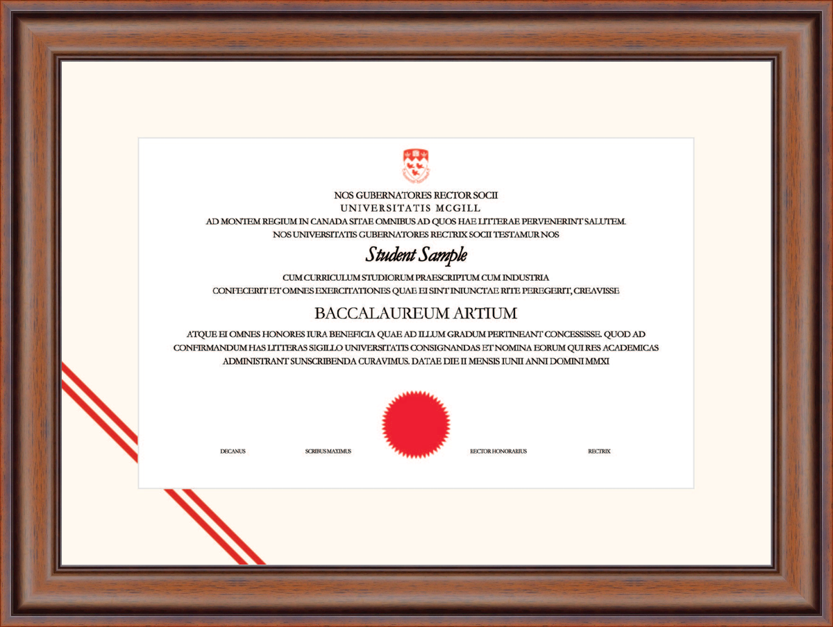 Custom McGill University Diploma Frame