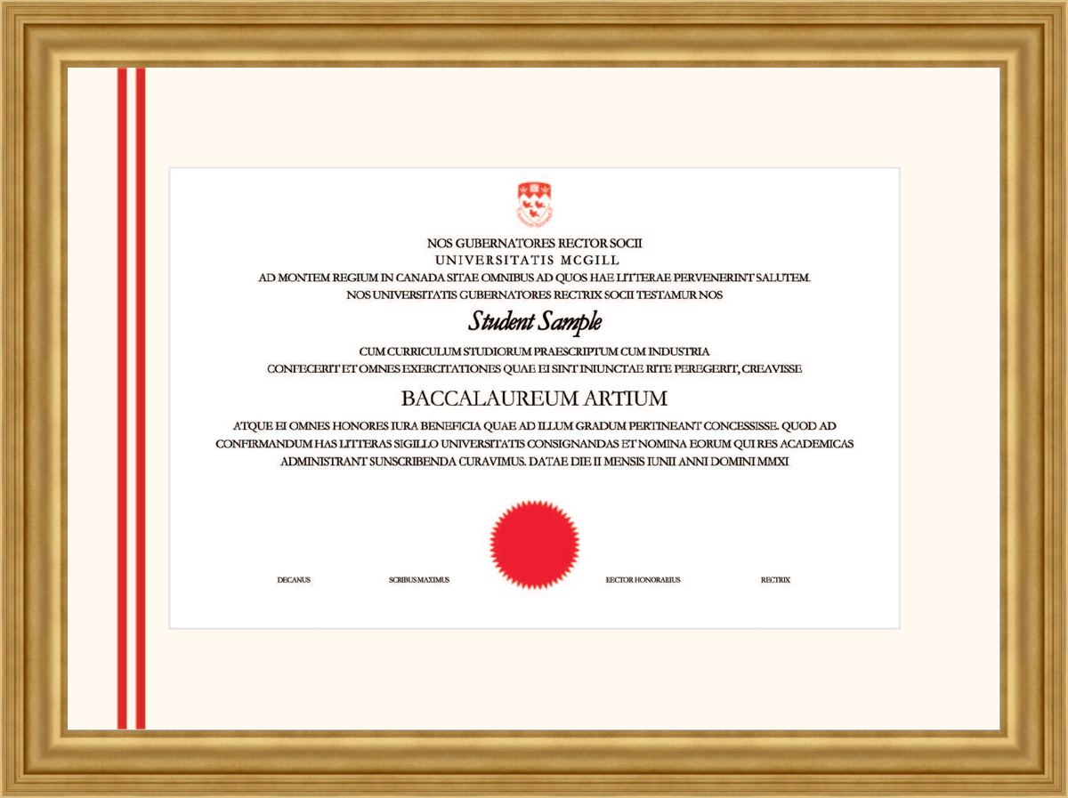 Custom McGill University Diploma Frame