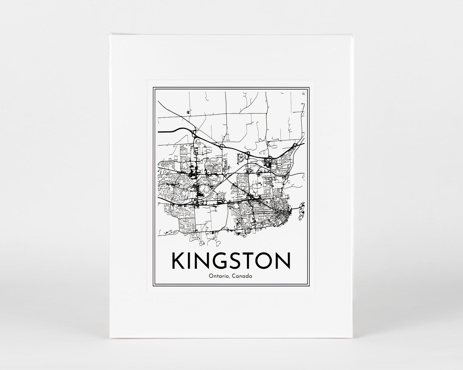 Minimalist Kingston City Map Print – Ontario, Canada