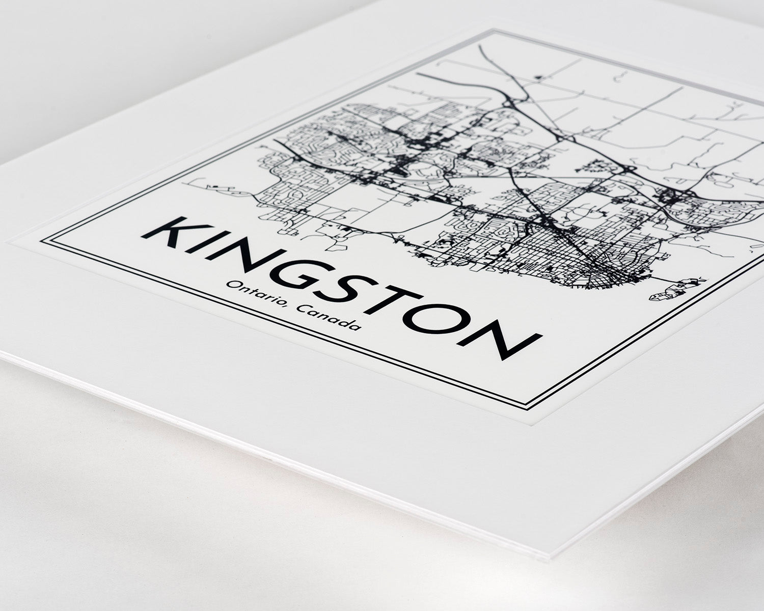 Minimalist Kingston City Map Print – Ontario, Canada