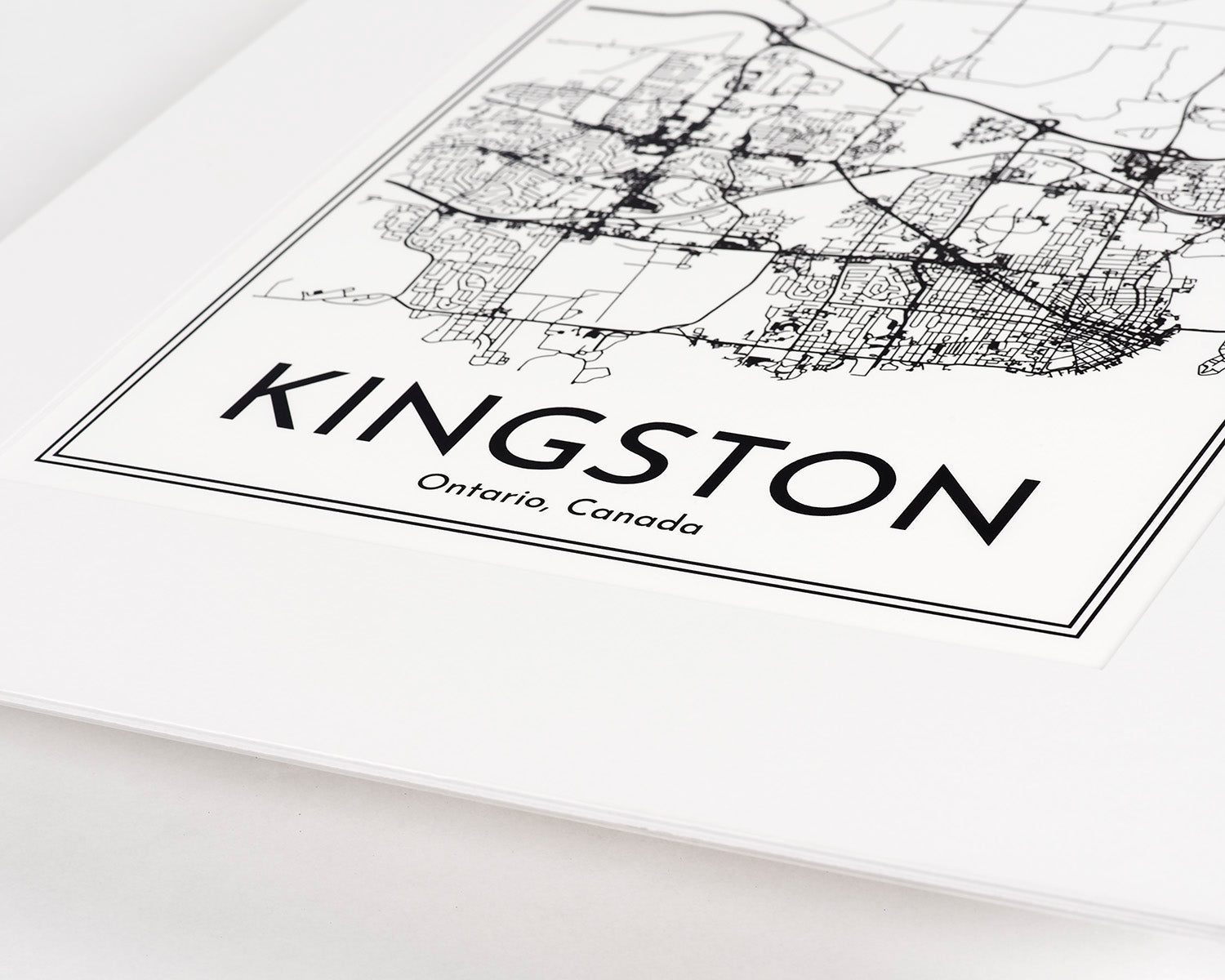 Minimalist Kingston City Map Print – Ontario, Canada