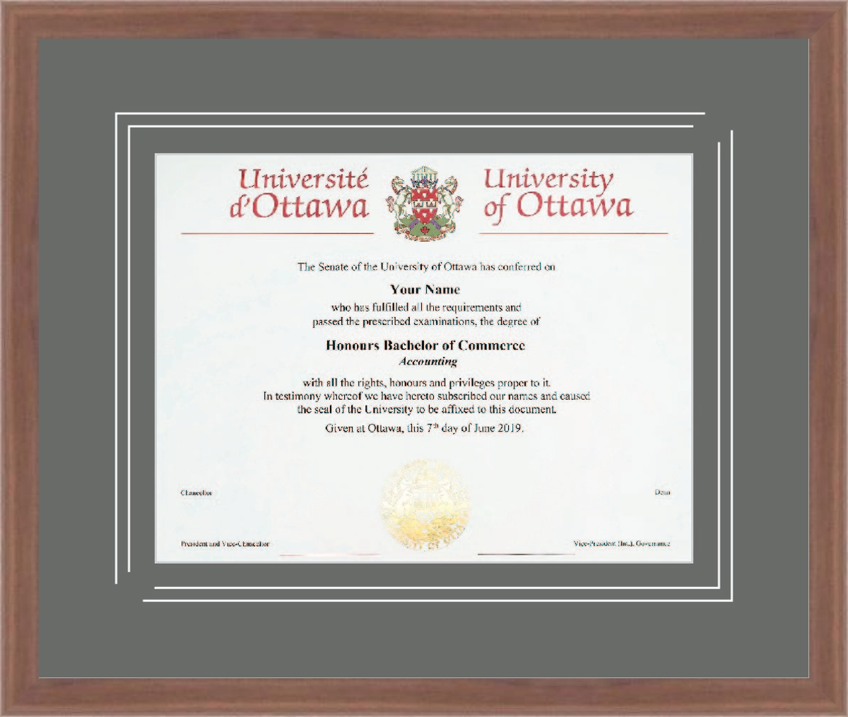 uOttawa R1932008 Ramino Walnut Mahogany L1 Ottawa VGroove BlueHeron