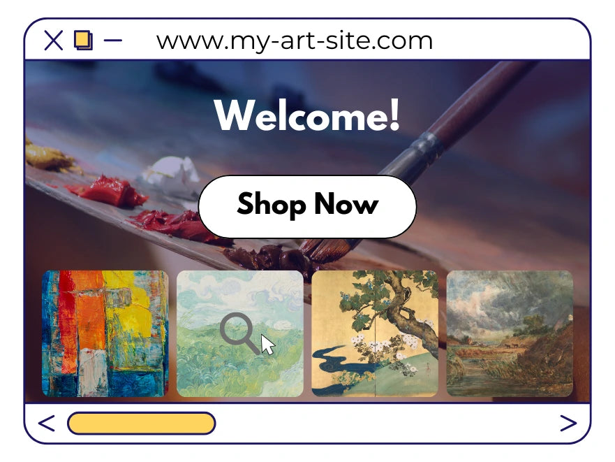 Custom website creation service for artists offered by Kingston Frameworks
