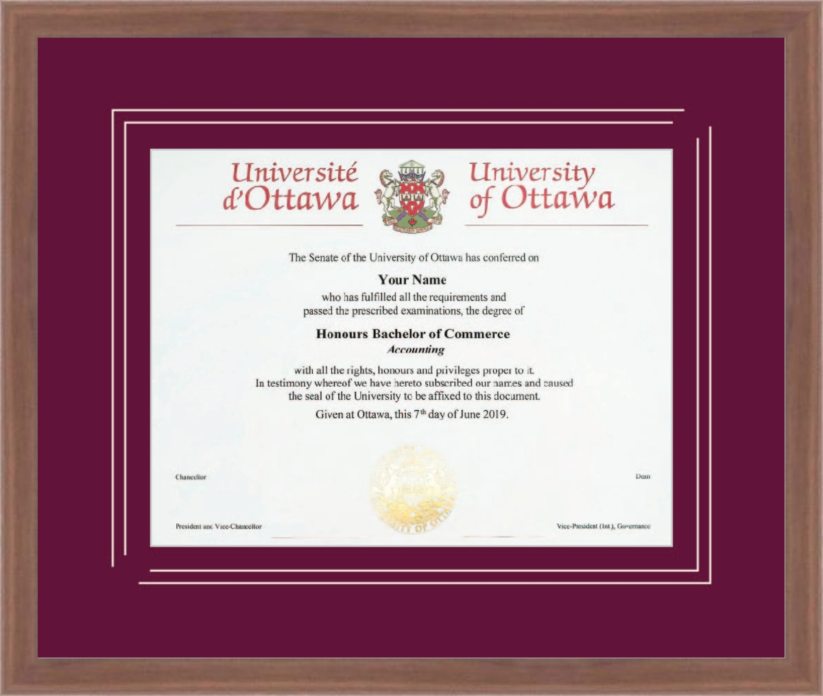 uOttawa R1932008 Ramino Walnut Mahogany L1 Ottawa VGroove Wine