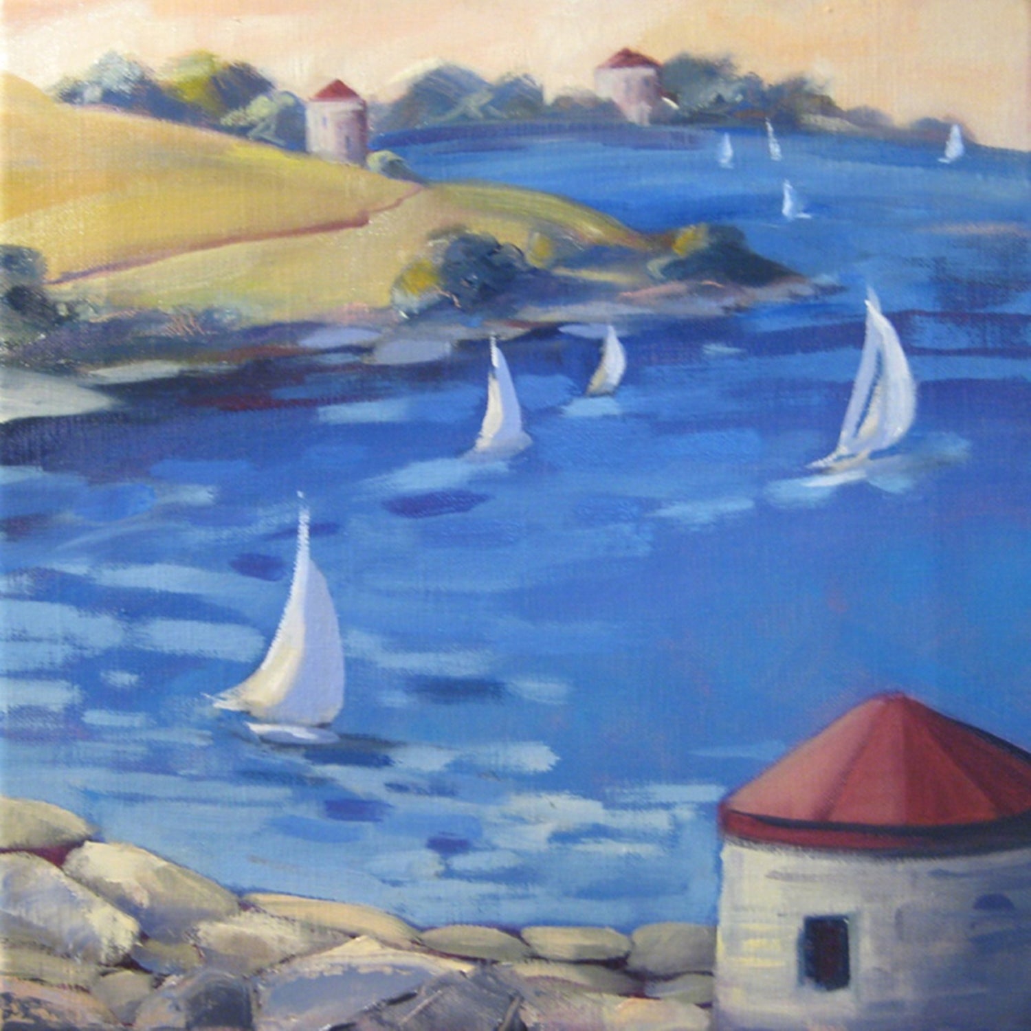 Sailboats and Towers - Archival Print