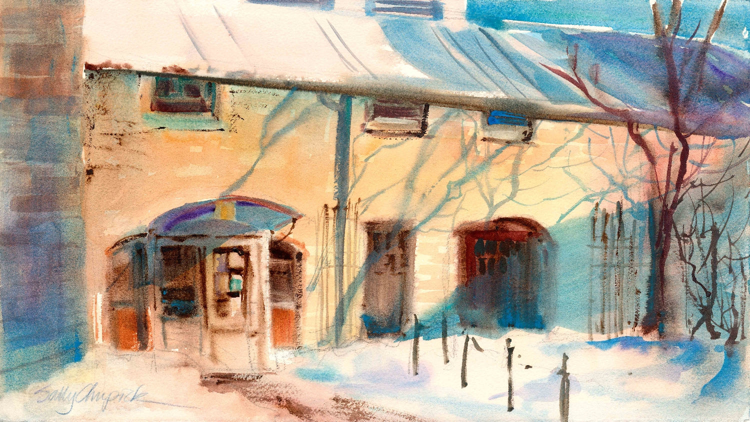 Chez Piggy in Winter - Archival Print