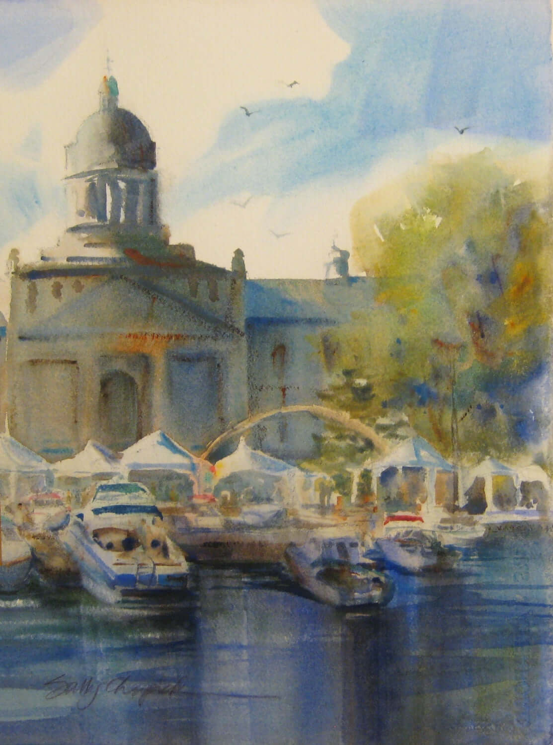 City Hall with Boats - Archival Print