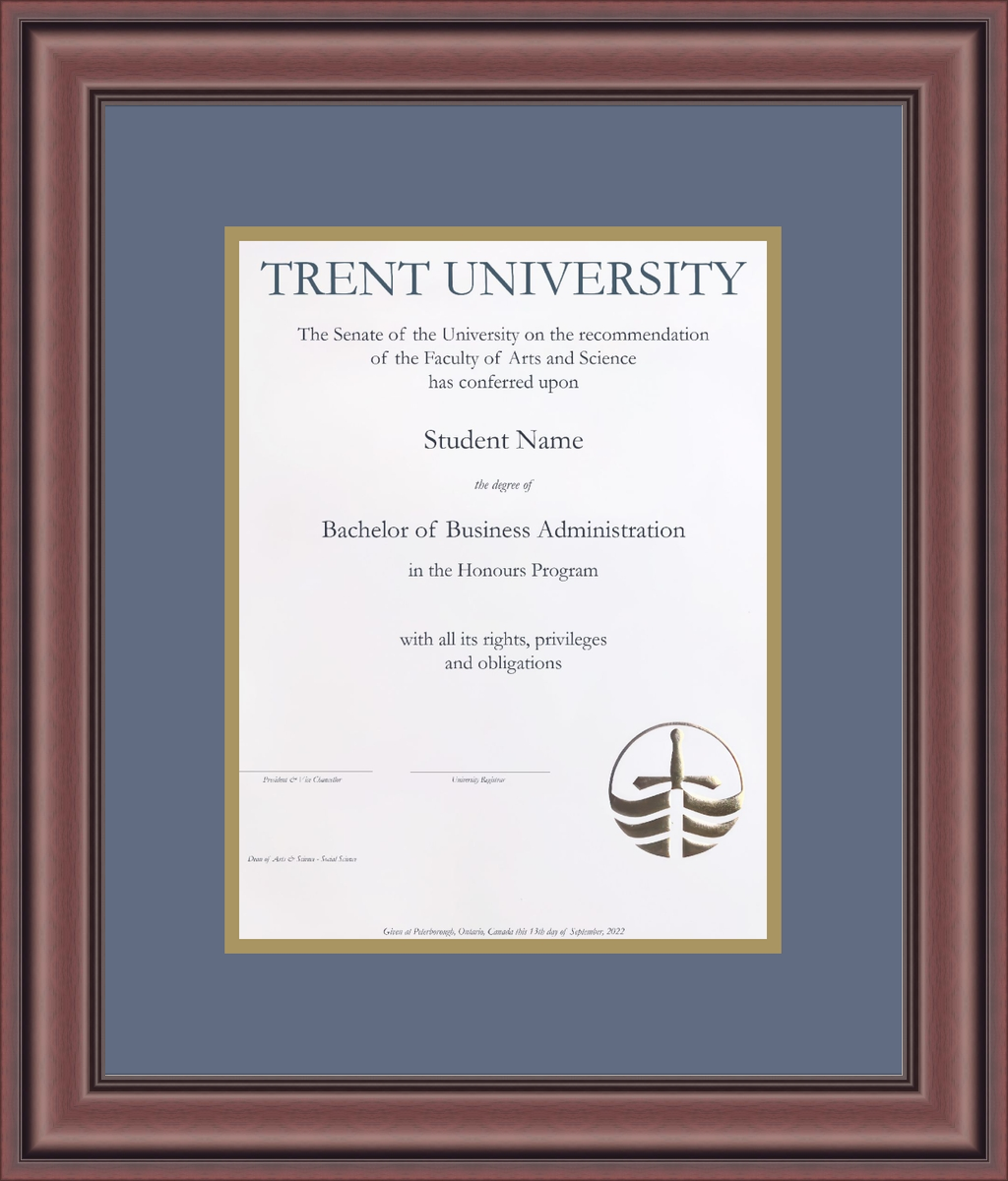 Custom Trent University Diploma Frame