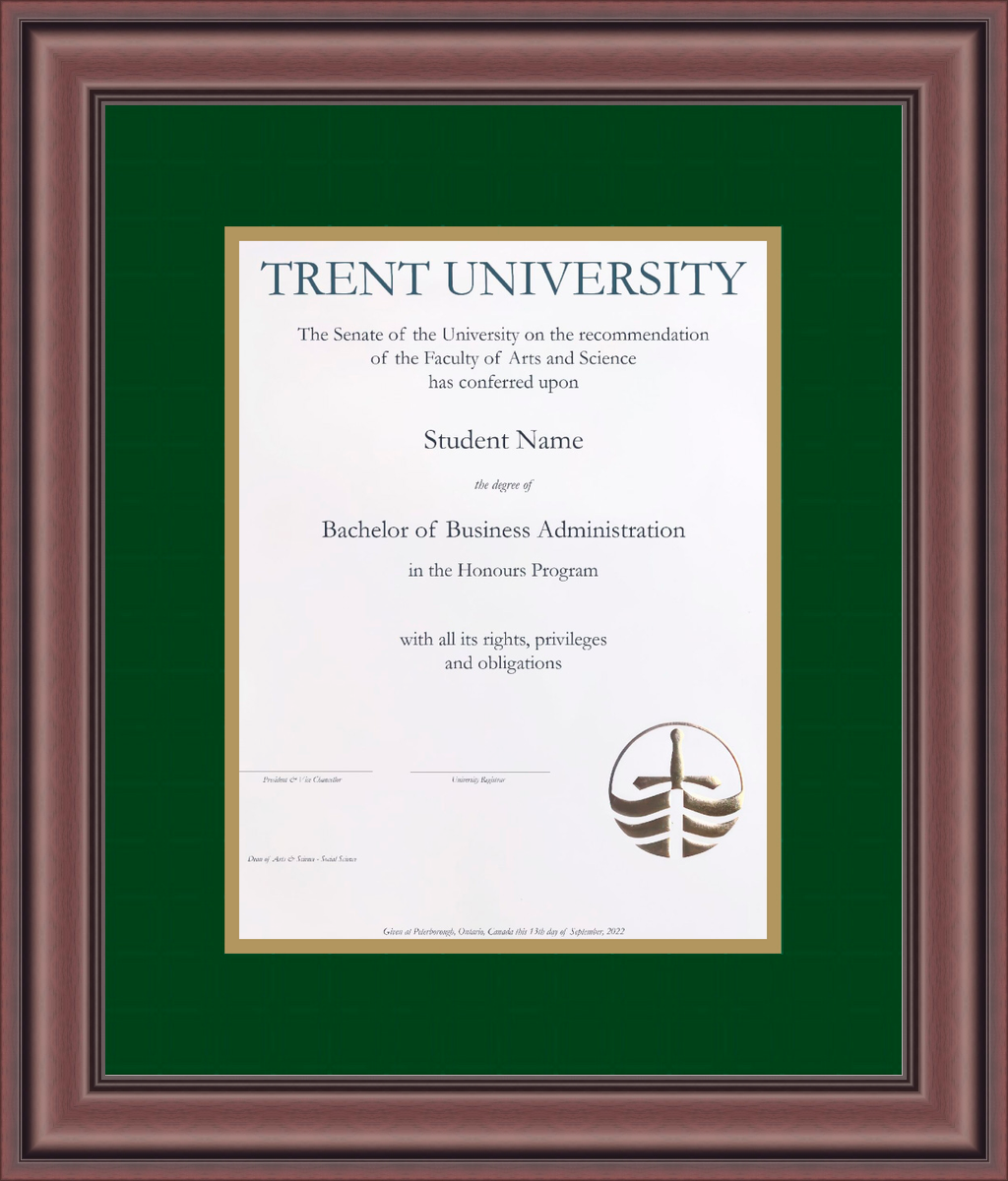 Custom Trent University Diploma Frame