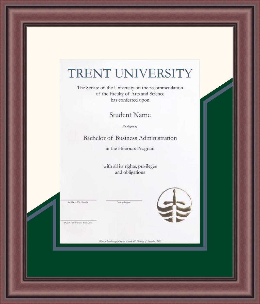 Custom Trent University Diploma Frame