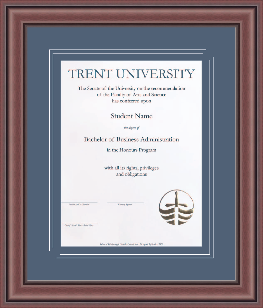 Custom Trent University Diploma Frame