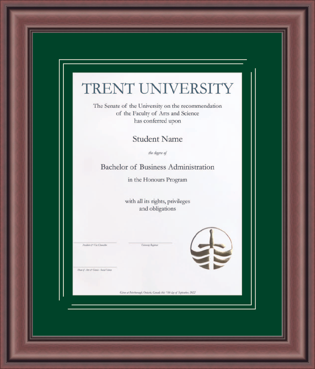 Custom Trent University Diploma Frame
