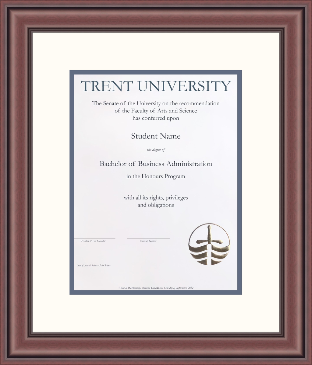 Custom Trent University Diploma Frame