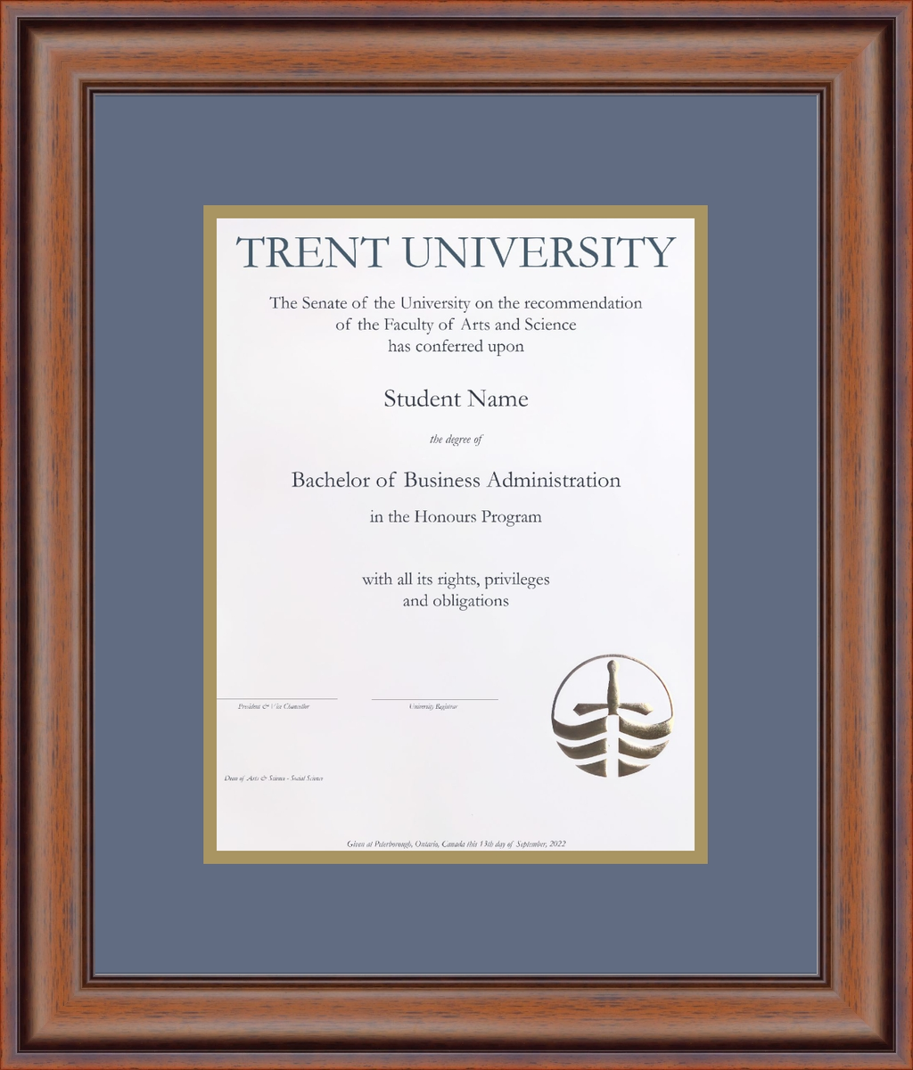 Custom Trent University Diploma Frame