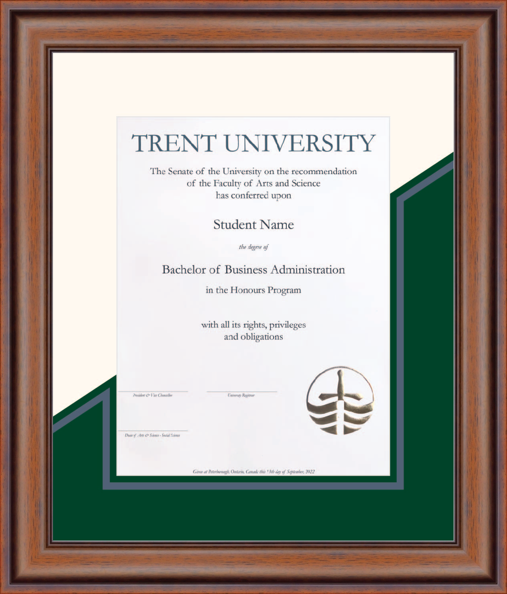 Custom Trent University Diploma Frame