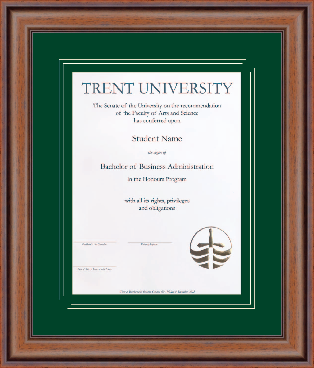 Custom Trent University Diploma Frame