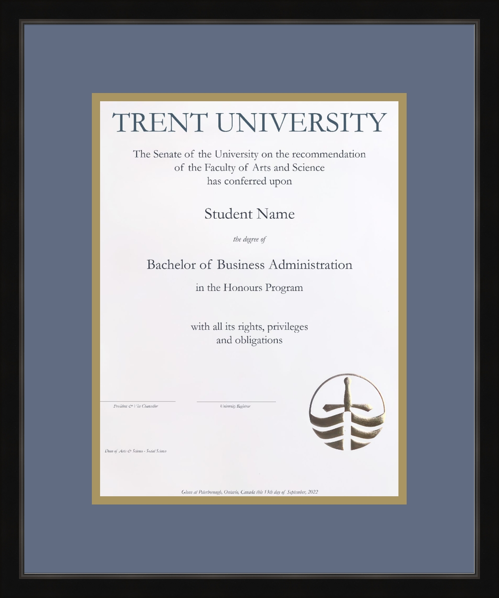 Custom Trent University Diploma Frame