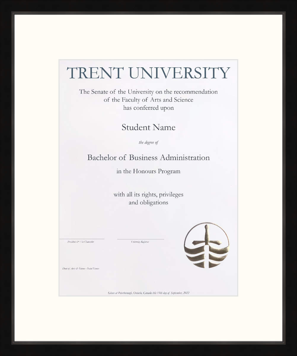 Trent University Diploma Frame FHD1007BL Guardian 2 Black L1 Trent White