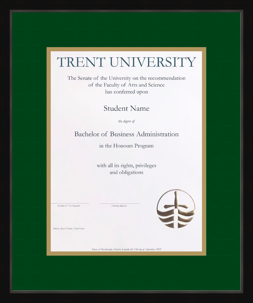 Custom Trent University Diploma Frame