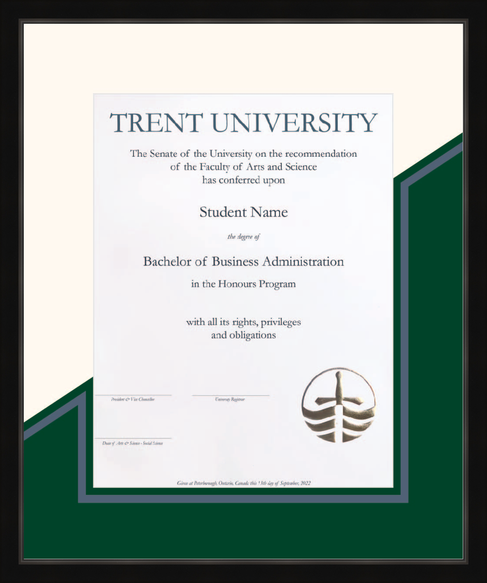 Trent University Diploma Frame FHD1007BL Guardian 2 Black L1 Trent Tricolour Designer