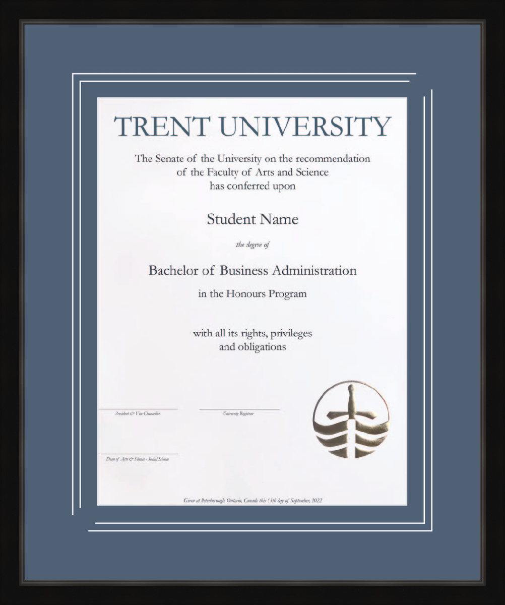 Custom Trent University Diploma Frame