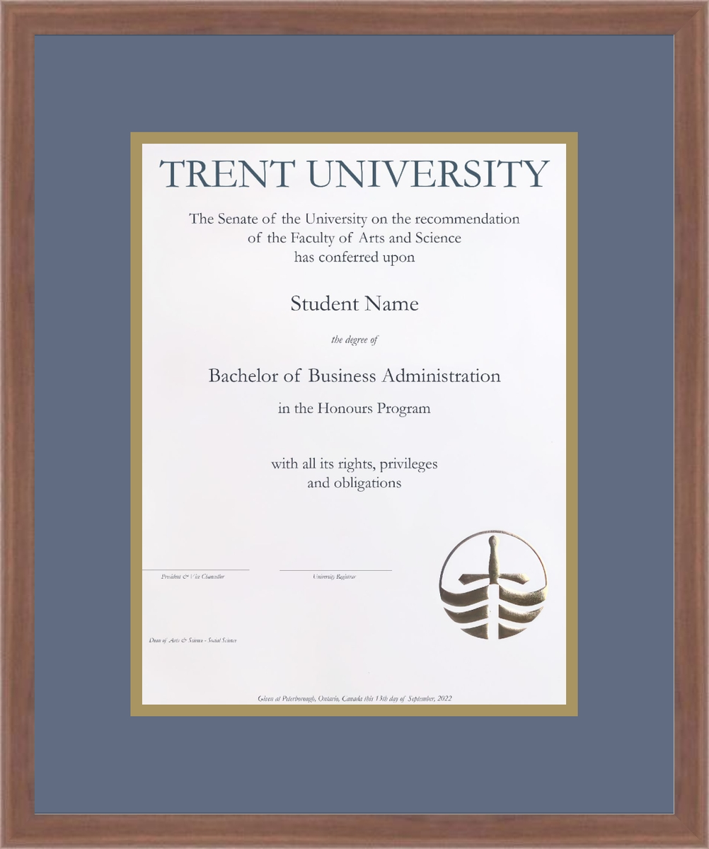 Custom Trent University Diploma Frame