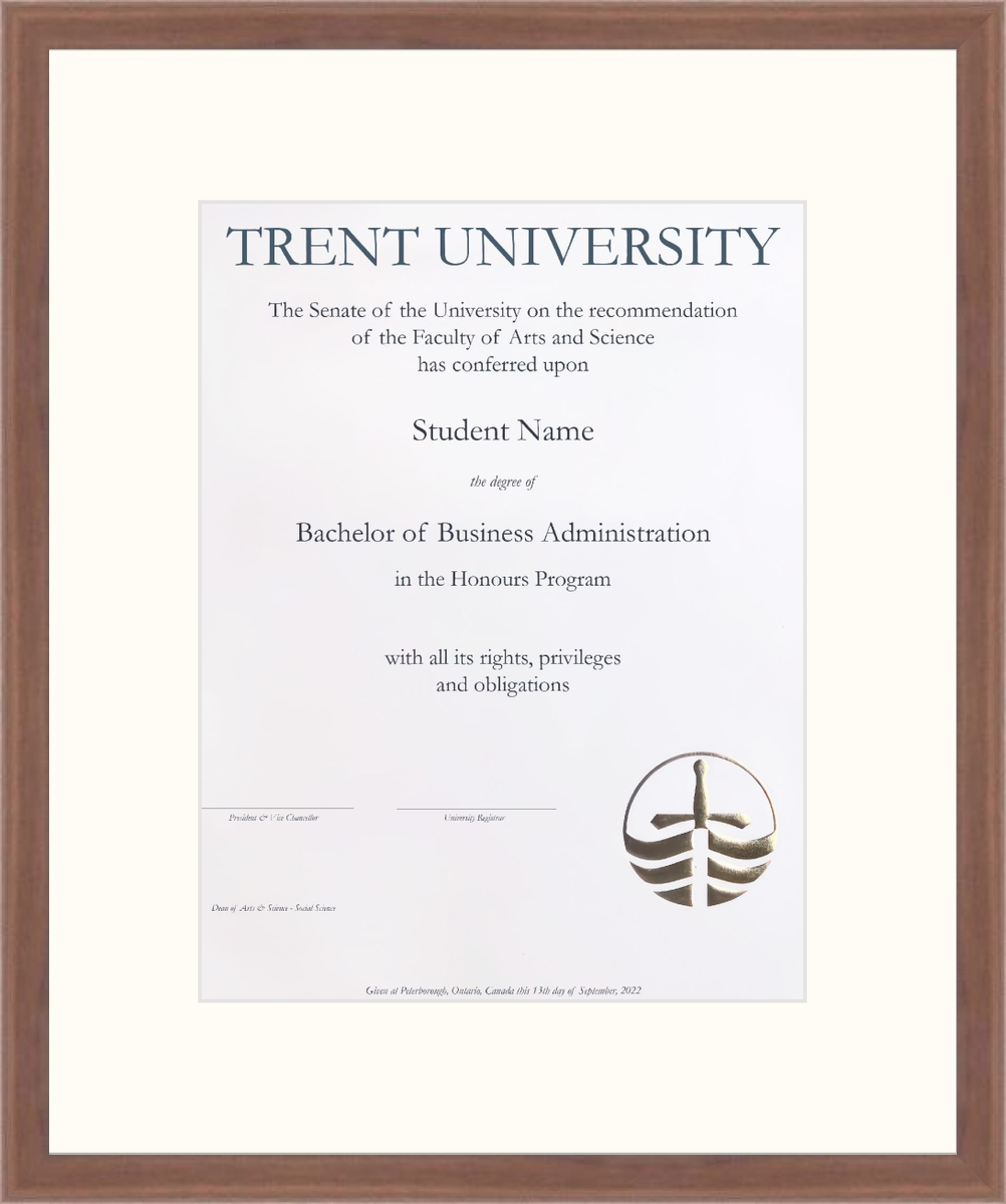 Custom Trent University Diploma Frame