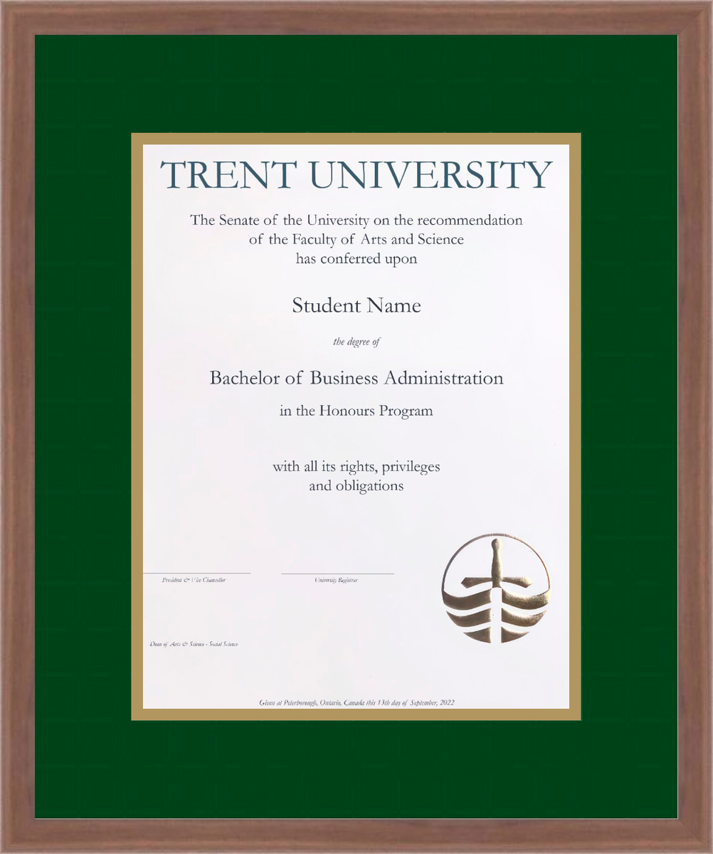 Custom Trent University Diploma Frame