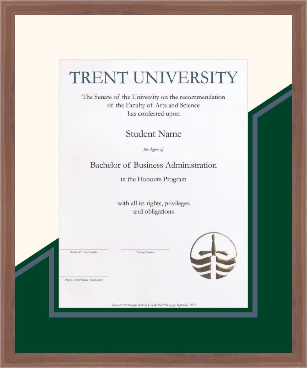 Custom Trent University Diploma Frame