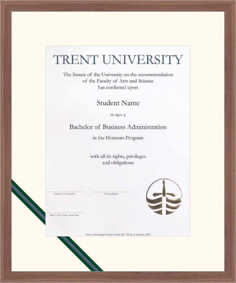 Custom Trent University Diploma Frame