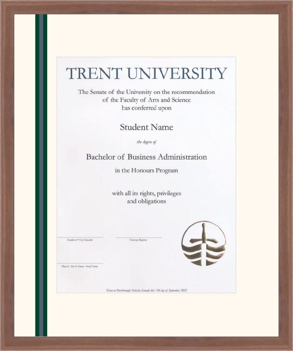 Custom Trent University Diploma Frame