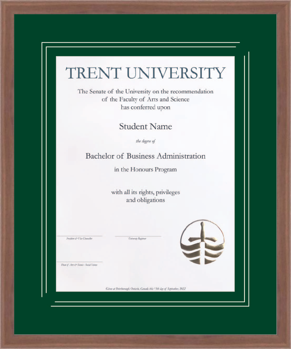 Custom Trent University Diploma Frame