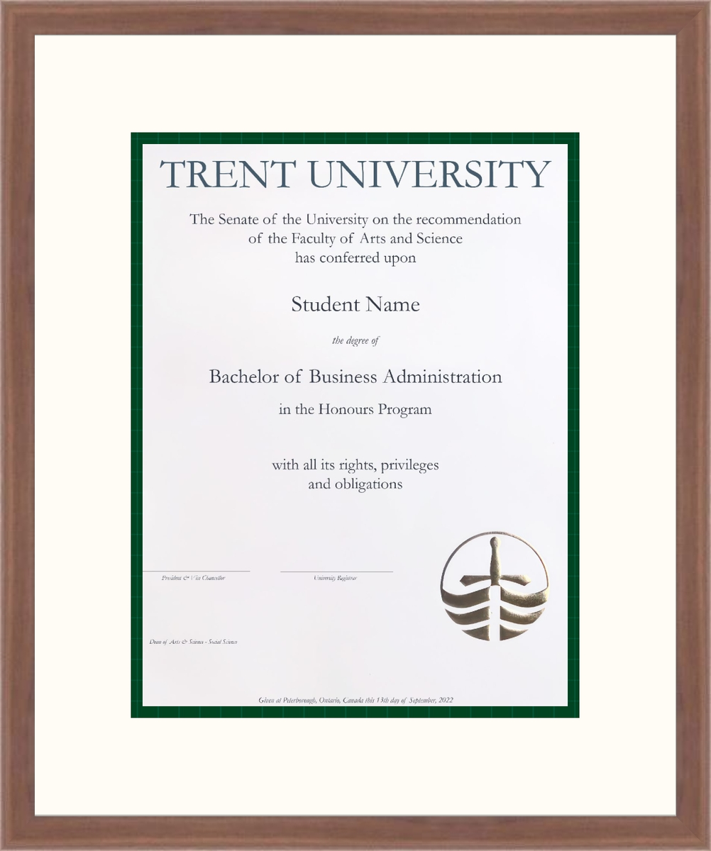 Custom Trent University Diploma Frame