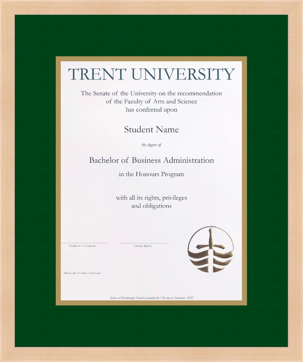 Custom Trent University Diploma Frame