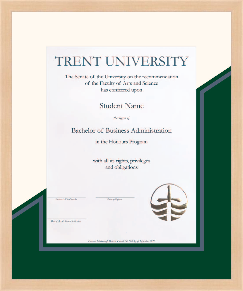 Custom Trent University Diploma Frame