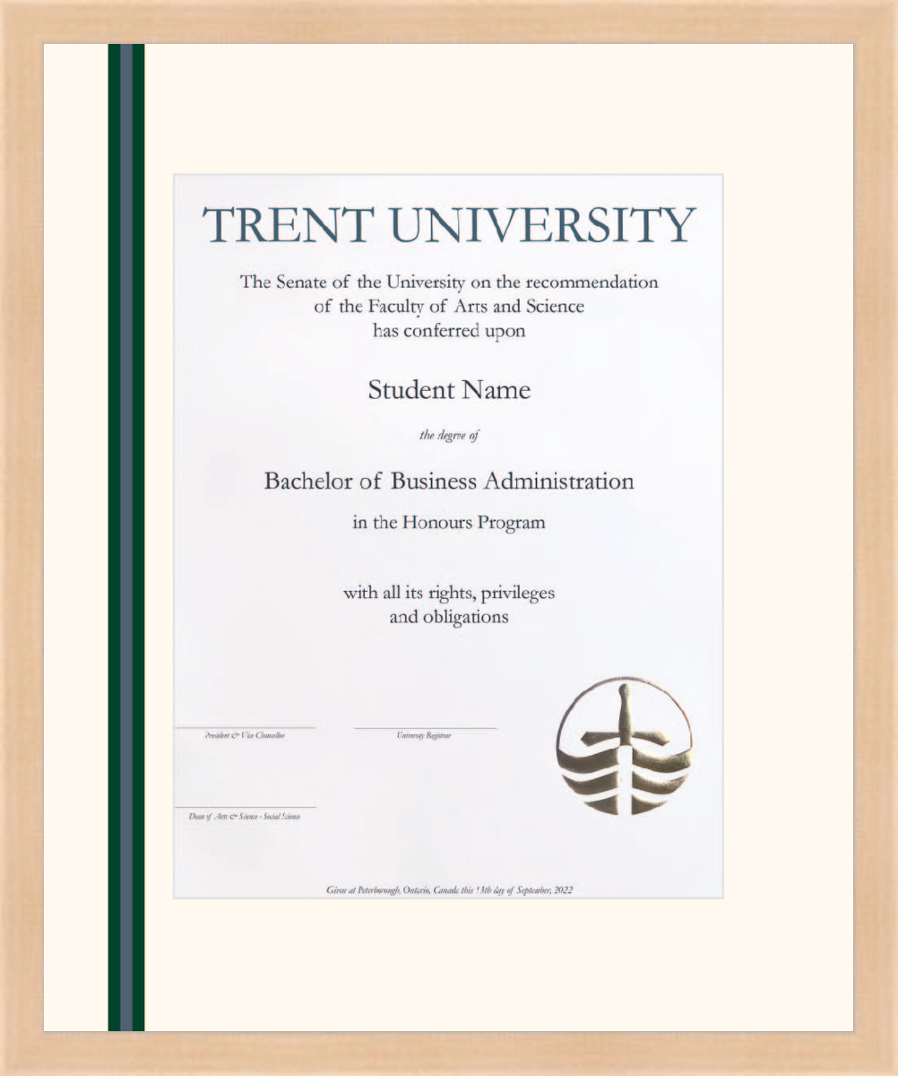 Custom Trent University Diploma Frame