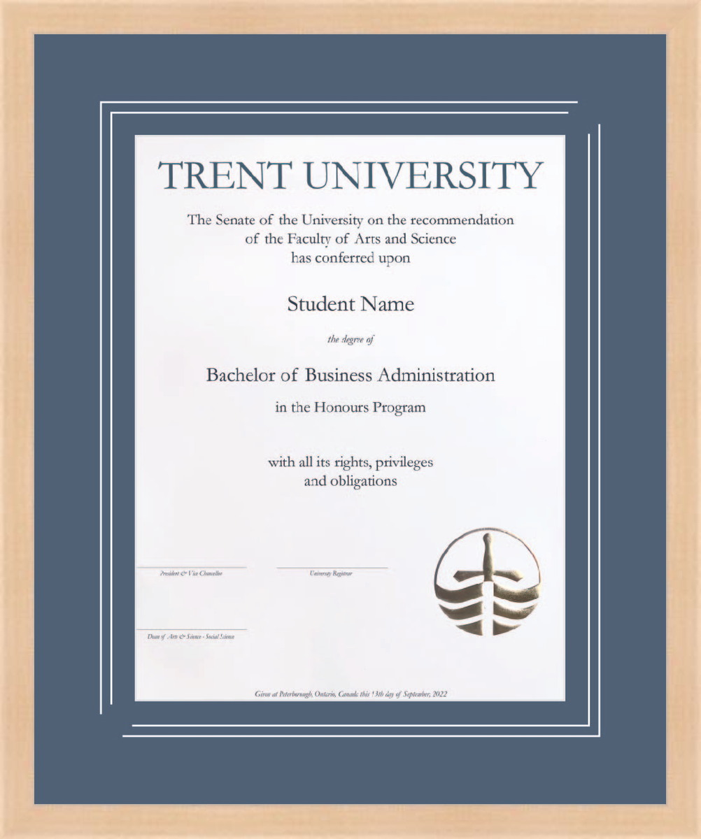Custom Trent University Diploma Frame