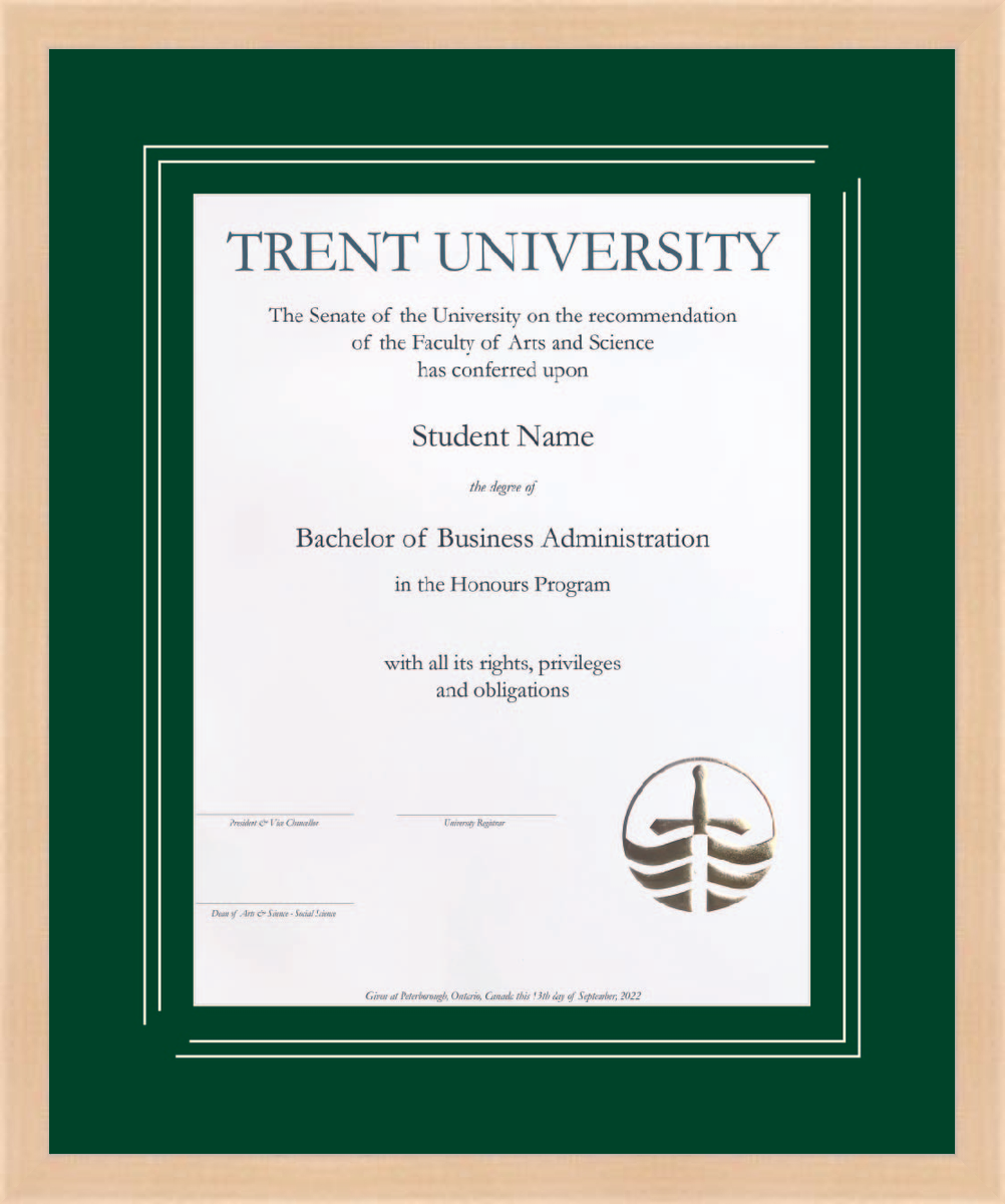 Custom Trent University Diploma Frame